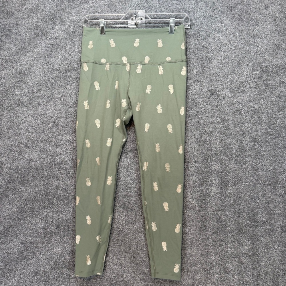 Beyond Yoga Leggings‎ Women Medium Green Pineapple Foil High Waist Yoga Pants